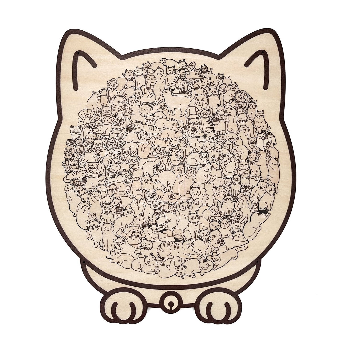 🎅Weihnachtsverkauf 49% Rabatt🐱135-Stk. Morandi-farbiges Katzenpuzzle aus Holz🎁