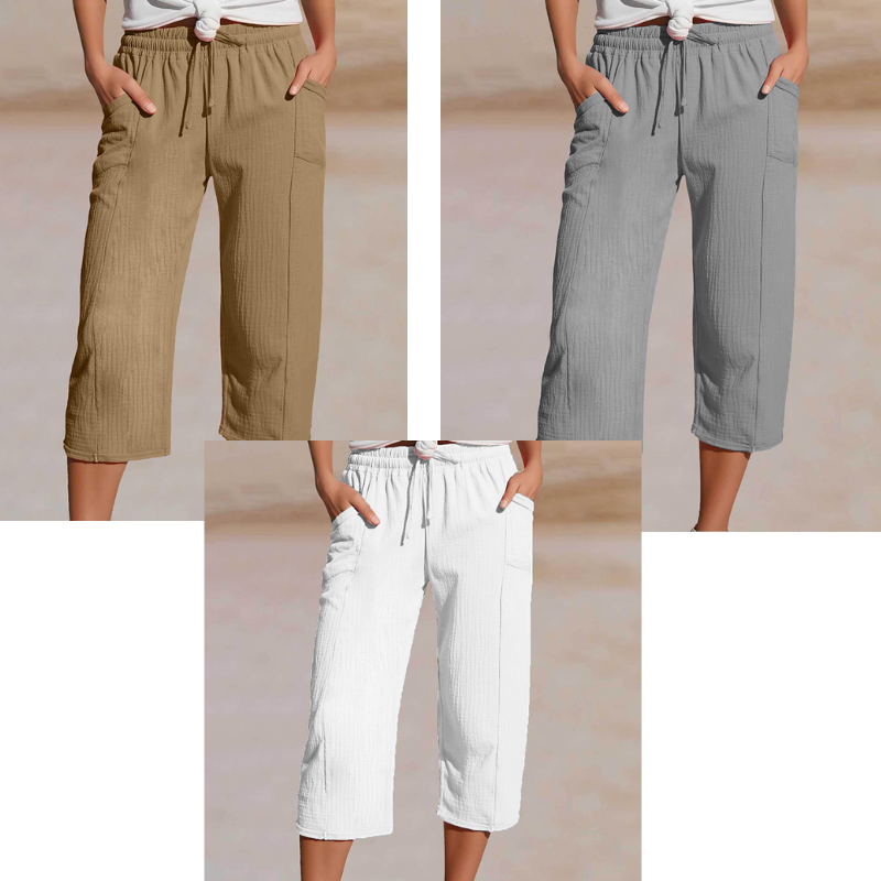 ⏰️Letzter Tag für kostenlosen Versand⌛️ Damen Baumwoll-Leinen Hose mit Falten – luftig, bequem & stilvoll 👖