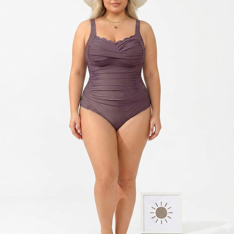 ⏰ 50 % RABATT – Nur für kurze Zeit ✨👙 Plus-Size Badeanzug mit Print – figurformend, Push-up-Effekt & vielseitig in mehreren Farben für Strand und Urlaub 🌺