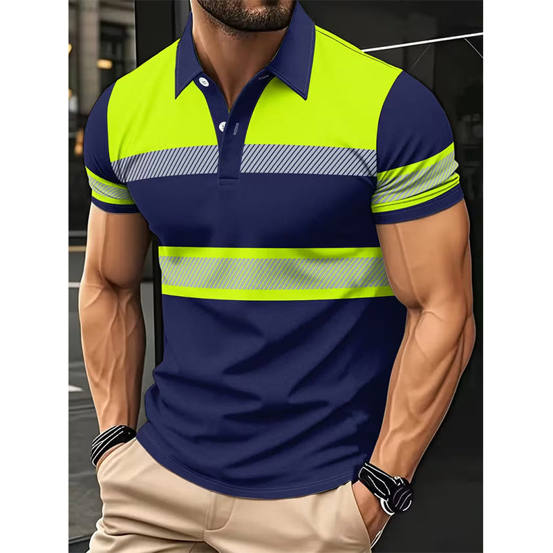 📢📢50% RABATT!! ⏰Herren Kurzarm-Shirt mit hoher Sichtbarkeit und Reflexstreifen