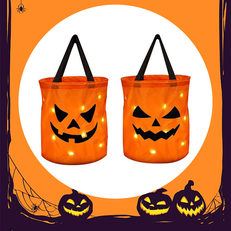 🎃🍬 50% RABATT!👻 Halloween Leuchtende Kürbis-Süßigkeitentasche – Glow-in-the-Dark, weich & geräumig – Perfekt für Trick-or-Treat & Kostümfeste ✨