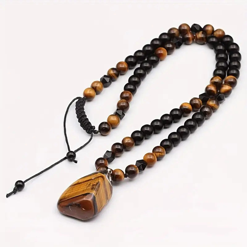 π 2026 Sale β Over 29,000 Sold!π₯ Men's Tiger's Eye Beaded Necklace β Natural Gemstone π§Ώ