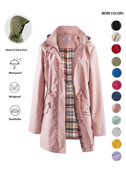 🔥2026 HEISS 50% Rabatt🧥Wasserdichte Damenjacke mit Kapuze, Reißverschluss und Kordelzug🍃