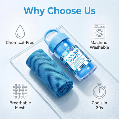 🔥Summer Hot Sale - BUY 1 GET 1 FREE!!⚡50K+ SOLD!❄️Cold Sweat Towel You Can Use Anywhere, Anytime! Reusable Soft Absorbent Cooling Portable
