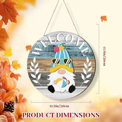 🎅Saisonangebot🌟Ihr ganzjähriges Fest der Kreativität!🎄Austauschbares hölzernes Gnom-Willkommensschild🎈