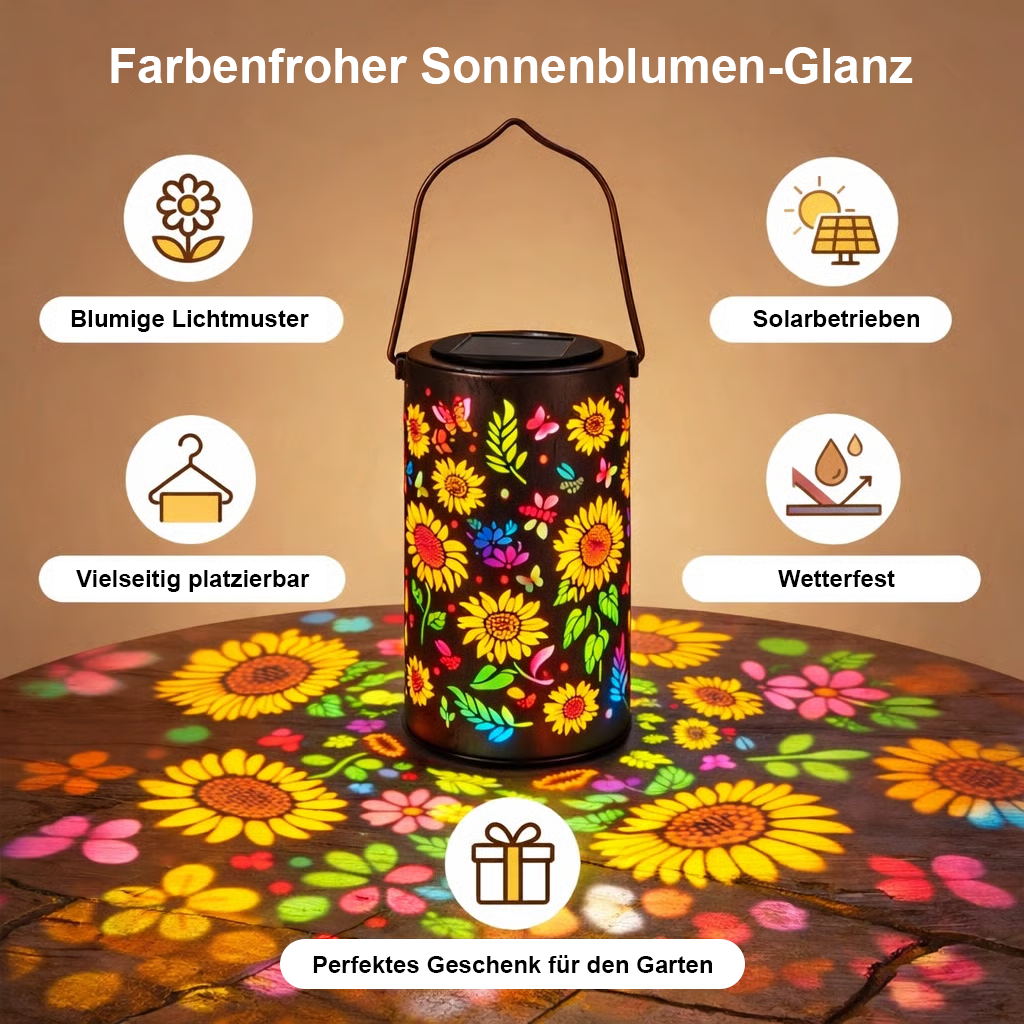 💐 Frühlingstag-Verkauf ⚡50K+ verkauft!🌻Bunte Sonnenblumen-Leuchte, solarbetriebene Gartenlaterne🌞