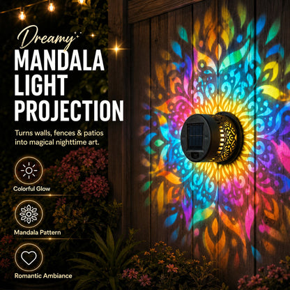 ⏰️Letzter Tag für kostenlosen Versand⌛️Solar-Mandala-Wandleuchte für den Außenbereich, Garten, Zaun, Terrasse – stimmungsvolle Dekoration ✨
