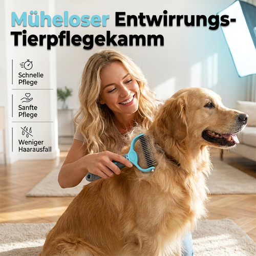 🐕Letzter Tag der Aktion: 49 % Rabatt🐏🐱Doppelseitiger Fellpflegerechen für Hunde und Katzen