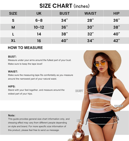 🩱Summer Sale 49% OFF👙High Waisted Tummy Control Color Block Bikini Sets