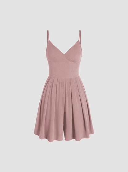 ☀️Summer Essential-Limited Time Low Price💕Women's Casual Adjustable Plain Backless Wrap Cami Romper