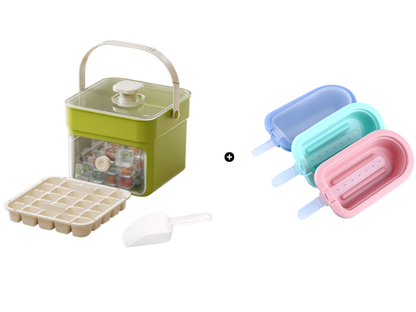 ⏰️Letzter Tag für kostenlosen Versand⌛️🧊 Eiswürfelform mit Aufbewahrungsbehälter & Ein-Knopf-Bedienung – müheloses Entnehmen, perfekt für Zuhause, Partys & Balkon