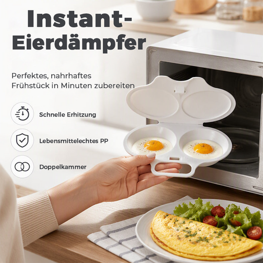 🥚Jetzt 50% Rabatt!⏱️Mikrowellen-Eierkocher – Perfekte pochierte Eier in 2 Min., ohne Öl & spritzfrei – Schnelles, gesundes & sauberes Frühstück🌿