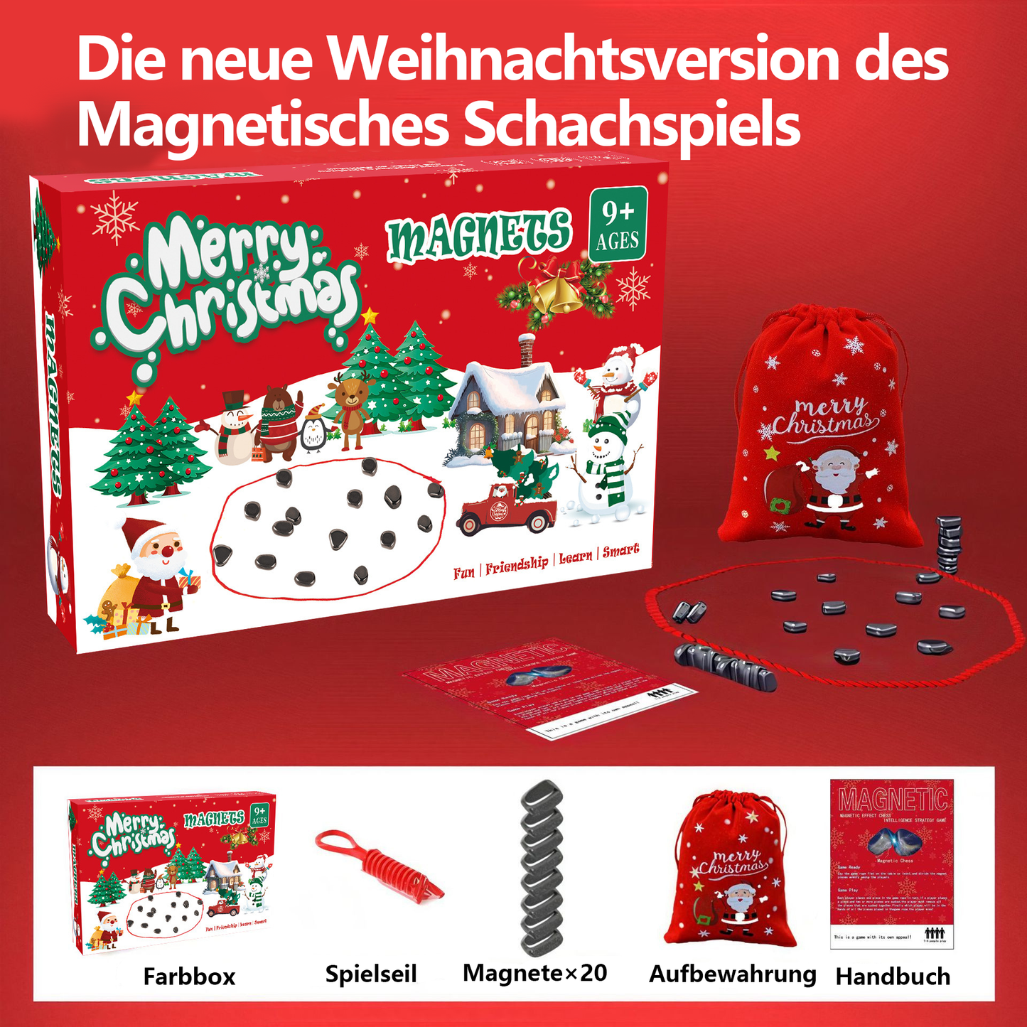 🎅 2025 Weihnachtsangebote - Magnetisches Schachspiel🔥Weihnachtsversion☃️