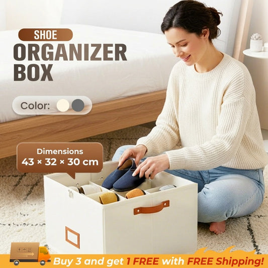 ⏰🔥Zeitlich begrenzt 49% Rabatt! 👟 Stoff-Schuhorganizer-Aufbewahrungsbox – faltbar, großes Fassungsvermögen, staubdicht & atmungsaktiv für Kleiderschrank & Schlafzimmer🧺✨