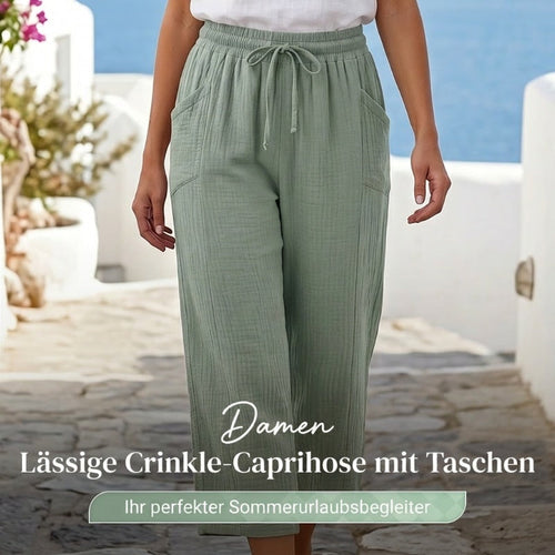 ⏰️Letzter Tag für kostenlosen Versand⌛️ Damen Baumwoll-Leinen Hose mit Falten – luftig, bequem & stilvoll 👖