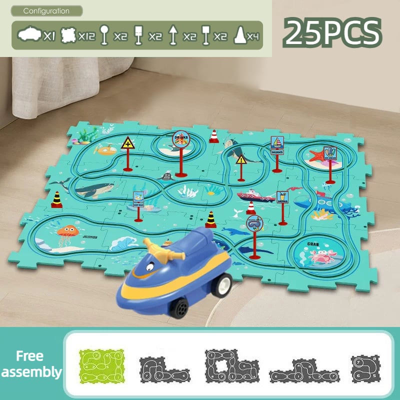 🎅Weihnachtsverkauf - 49% Rabatt🔥Kindererzieherisches Puzzle-Autospielset