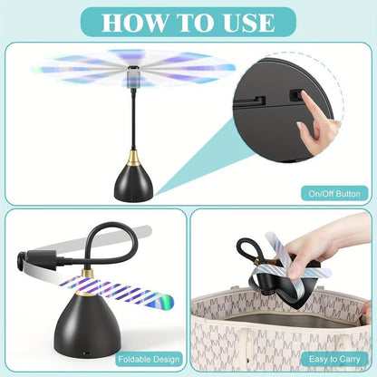 🌀 50% RABATT! Intelligenter Fliegenvertreiber-Ventilator – USB/Batterie, leise, tragbar – überall fliegenfrei. 🏡✅