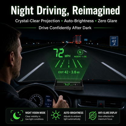 🚗50 % Rabatt!🛰️ Head-Up-Display (HUD) mit digitalem Tachometer und Navigationssystem – behalten Sie die Straße im Blick und vermeiden Sie Bußgelder