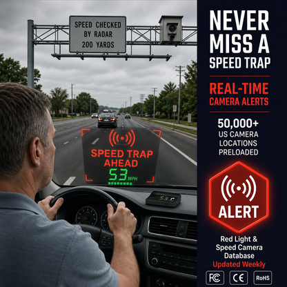 🚗50 % Rabatt!🛰️ Head-Up-Display (HUD) mit digitalem Tachometer und Navigationssystem – behalten Sie die Straße im Blick und vermeiden Sie Bußgelder
