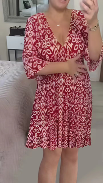 🔥Großer Verkauf - 49% RABATT🔥Mini-Boho-Kleid mit V-Ausschnitt