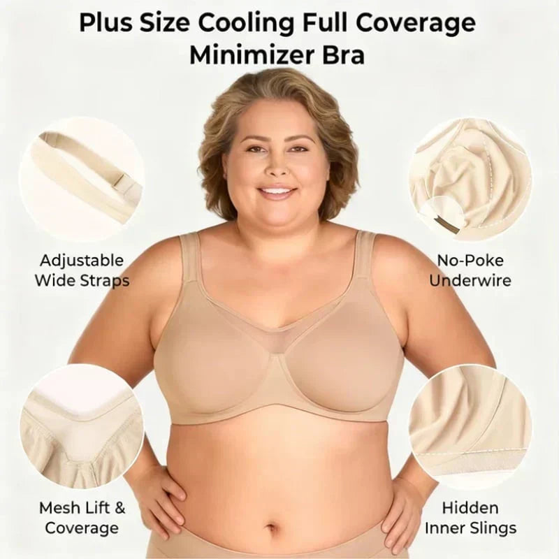 🎁 LETZTER TAG DER AKTION – 49% RABATT 💐 Eleganter Damen-BH mit Netzbesatz, voller Deckung, auch für größere Größen