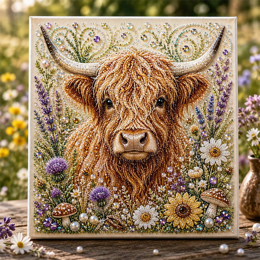 ⏳ Letzter Tag nur €14.99!🔥Highland-Cow-Perlen-Bastelset – Glitzerndes 3D-DIY-Dekorationsset