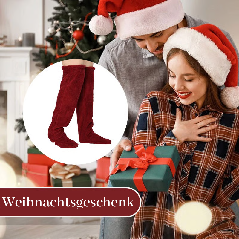 ⚡Blitzverkauf🏆#1 Bestseller⏰💕Samtige Fleece-Kniestrümpfe für Weihnachten❄️🎅