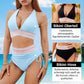 🔥2026 Neuer Typ 49% Rabatt💥👙Hoch taillierte Bikini-Sets mit Bauchkontrolle und Farbblock-Design