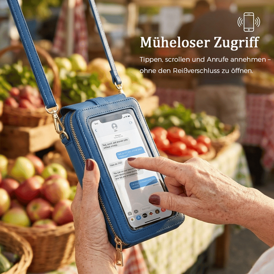 🏆 Letzter Tag der Aktion: NUR €14,99!!👜📱Schlichte und elegante Damen-Umhängetasche mit Touchscreen-Funktion fürs Handy