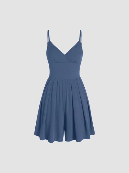 ☀️Summer Essential-Limited Time Low Price💕Women's Casual Adjustable Plain Backless Wrap Cami Romper