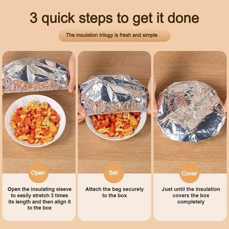 🔥Kostenloser Versand & 50 % Rabatt🔥Elastische Aluminiumfolie Hoezen (Set) | Houdt Eten Warm & Vers | Wegwerp Afdekhoezen voor BBQ, Picknick & Restjes