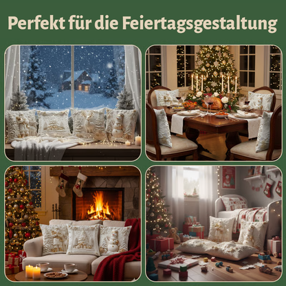 ⏰Letzter Tag: €12,99 für 4 Stück!!⚡50K+ verkauft!💕Kissenbezug mit Weihnachtsthema🎁