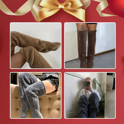 ⚡Blitzverkauf🏆#1 Bestseller⏰💕Samtige Fleece-Kniestrümpfe für Weihnachten❄️🎅