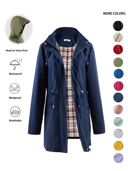 ❤️‍🔥Neu eingetroffen 50% Rabatt🥰 Einfarbige Freizeitjacken, wasserdichte und winddichte Mäntel, Windbreaker mit Kapuze