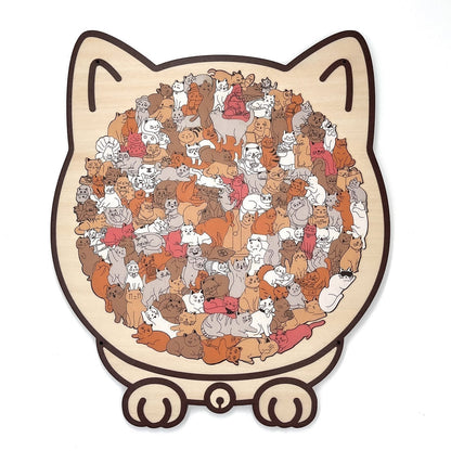 🎅Weihnachtsverkauf 49% Rabatt🐱135-Stk. Morandi-farbiges Katzenpuzzle aus Holz🎁