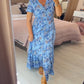 💃Heiss 50% Rabatt🔥Kostenloser Versand - Bequemes V-Ausschnitt Blumenkleid🌷Kauf 2 spar 10%