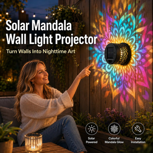 ⏰️Letzter Tag für kostenlosen Versand⌛️Solar-Mandala-Wandleuchte für den Außenbereich, Garten, Zaun, Terrasse – stimmungsvolle Dekoration ✨