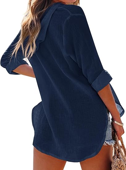🏝️Summer Hot Sale 50% OFF👗Women's Beach Pocketed Hooded Shirt Top