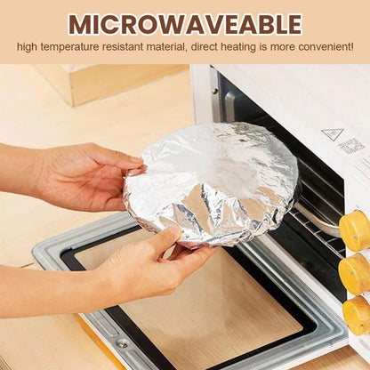 🔥Kostenloser Versand & 50 % Rabatt🔥Elastische Aluminiumfolie Hoezen (Set) | Houdt Eten Warm & Vers | Wegwerp Afdekhoezen voor BBQ, Picknick & Restjes