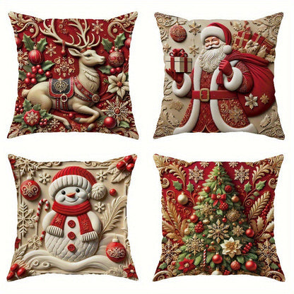 ⏰Letzter Tag: €12,99 für 4 Stück!!⚡50K+ verkauft!💕Kissenbezug mit Weihnachtsthema🎁
