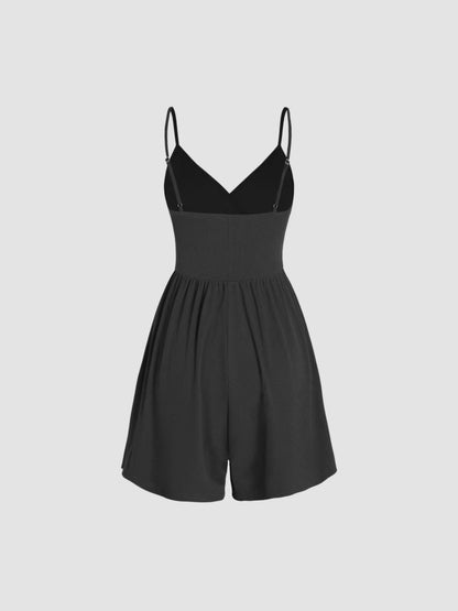☀️Summer Essential-Limited Time Low Price💕Women's Casual Adjustable Plain Backless Wrap Cami Romper