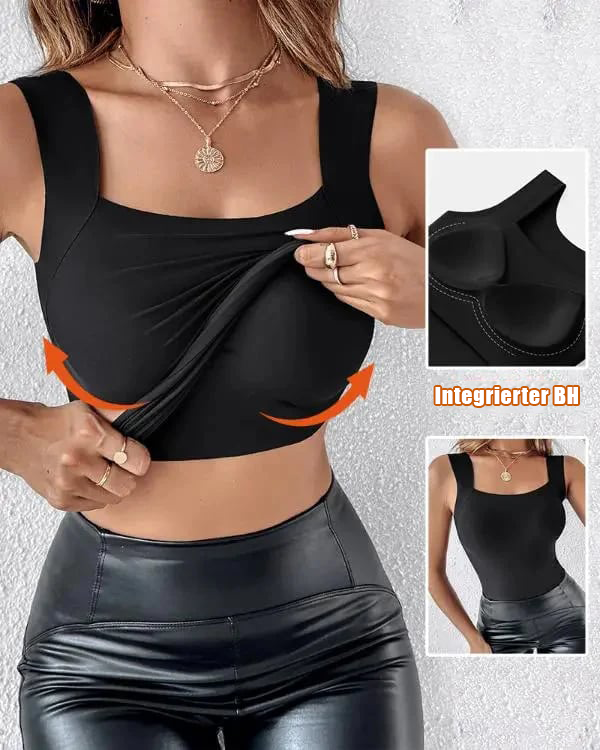 🏆Letzter Tag Sonderpreis €10,99!!💐Damen U-Ausschnitt Thermo-Tanktops mit integriertem BH