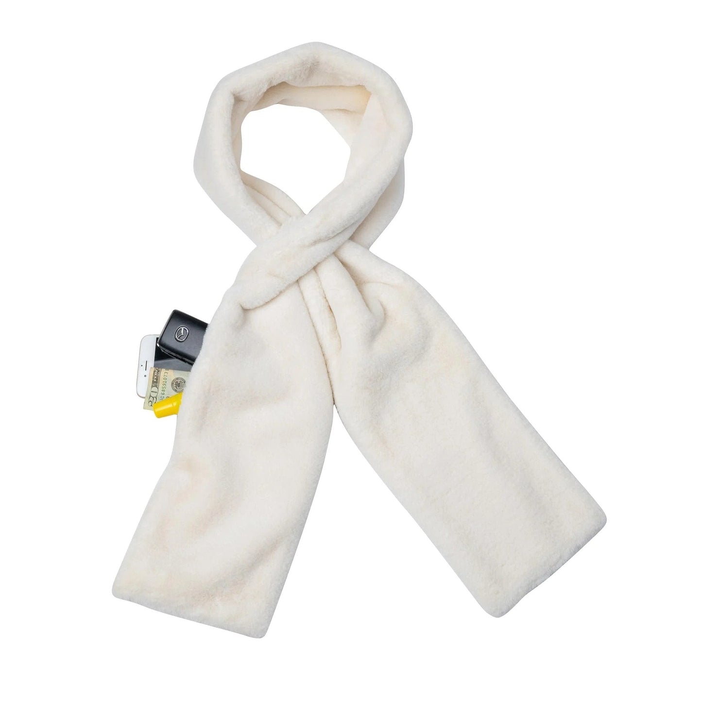 🔥Neujahrsangebot €12.99!!⚡50K+ verkauft!🧣Ultraweicher Kunstfell-Durchziehschal mit geheimer Reißverschlusstasche