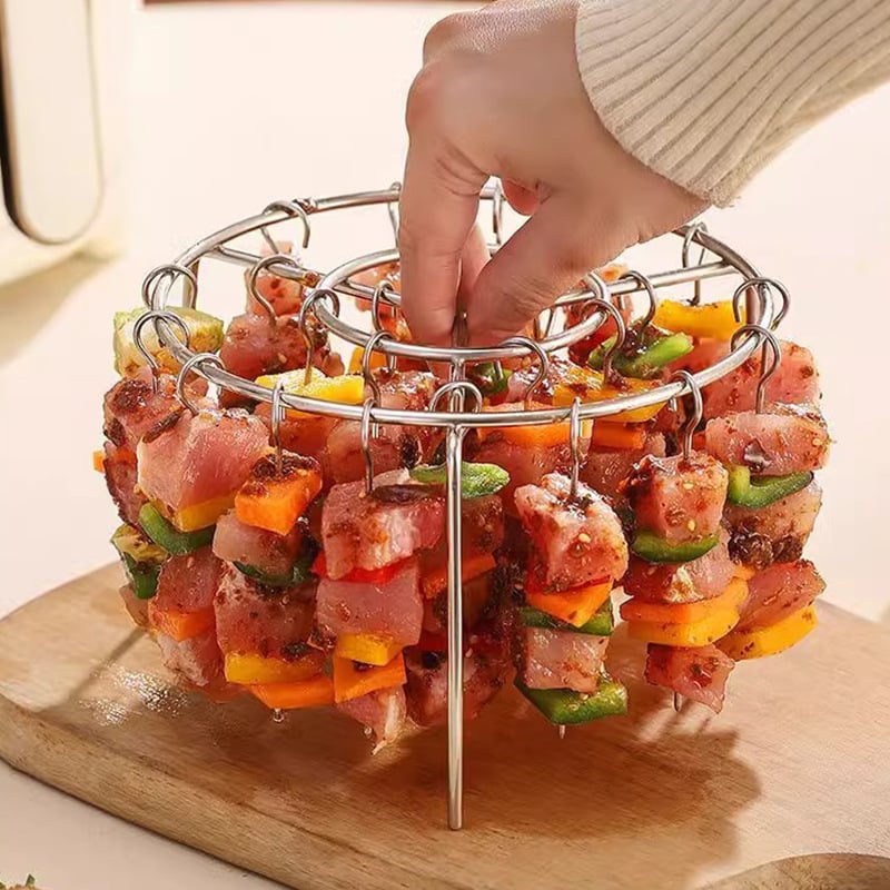 🥩Luftfritteusen-Barbecue-Grill Vertikaler Kebab-Grill + Gratis hitzebeständige Handschuhe🍤