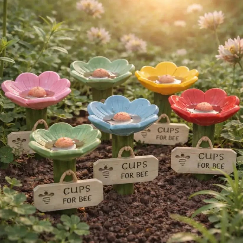 🌸Blütenförmige Keramik-Tränke für Bienen🐝💧