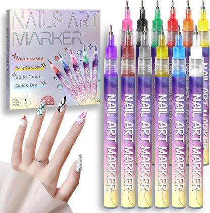 🎁LETZTE WOCHE SPEZIALPREIS: €12,99!!⏳12 Farben Nagelkunst-Stifte Set🎨💅