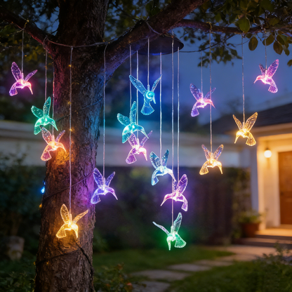 🔥Kostenloser Versand & 50 % Rabatt🔥🦋 Verschönern Sie Ihren Garten – ✨Kreative Solar-Windspiele mit Vogeldesign