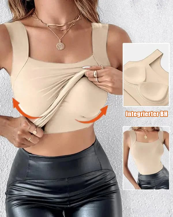 🏆Letzter Tag Sonderpreis €10,99!!💐Damen U-Ausschnitt Thermo-Tanktops mit integriertem BH