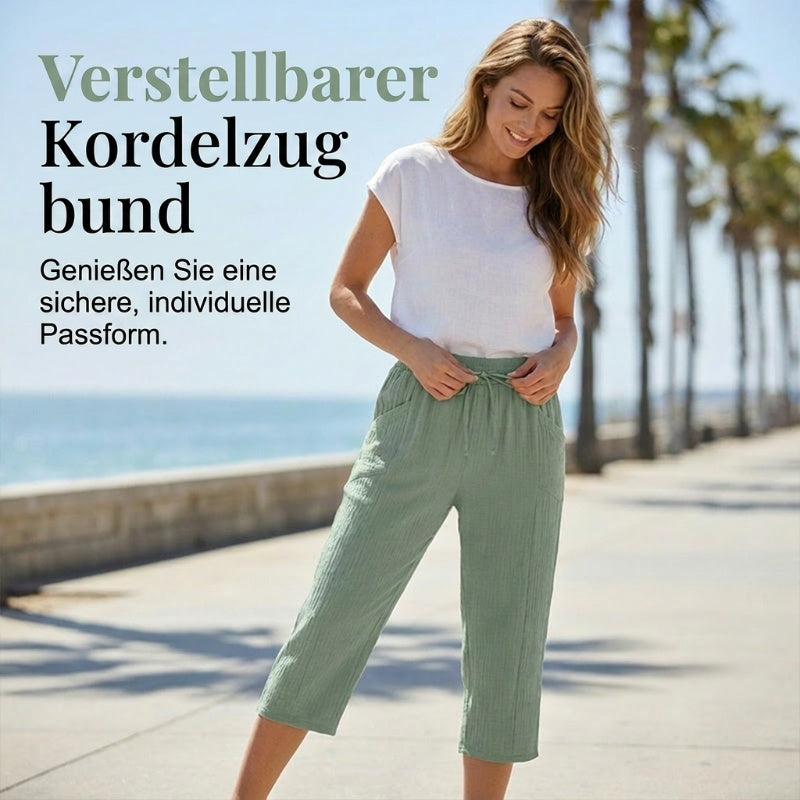 ⏰️Letzter Tag für kostenlosen Versand⌛️ Damen Baumwoll-Leinen Hose mit Falten – luftig, bequem & stilvoll 👖
