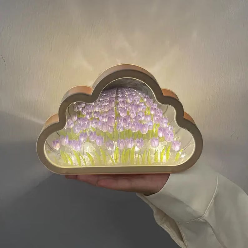 💖Muttertagsgeschenkidee🌷Wolkenförmige Tulpen-Spiegellampe🎁Warmes Geschenk